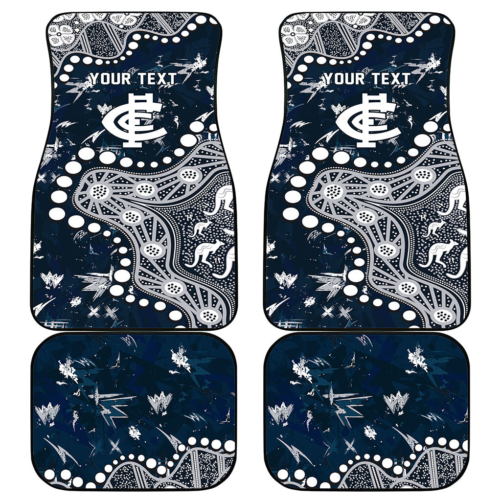 Personalized Carlton Blues Car Mats Aboriginal Pattern with Graffiti Style