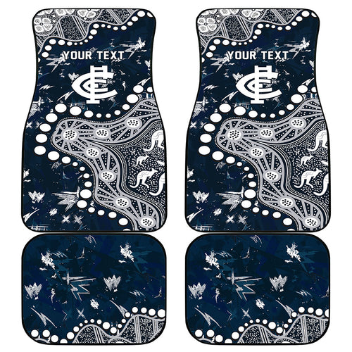 Personalized Carlton Blues Car Mats Aboriginal Pattern with Graffiti Style