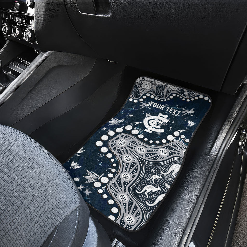 Personalized Carlton Blues Car Mats Aboriginal Pattern with Graffiti Style