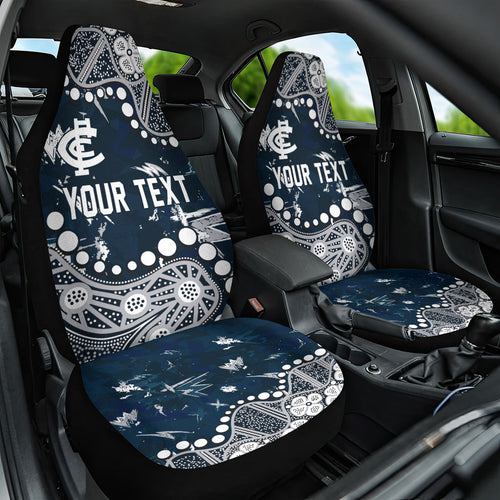 Personalized Carlton Blues Car Seat Cover Aboriginal Pattern with Graffiti Style