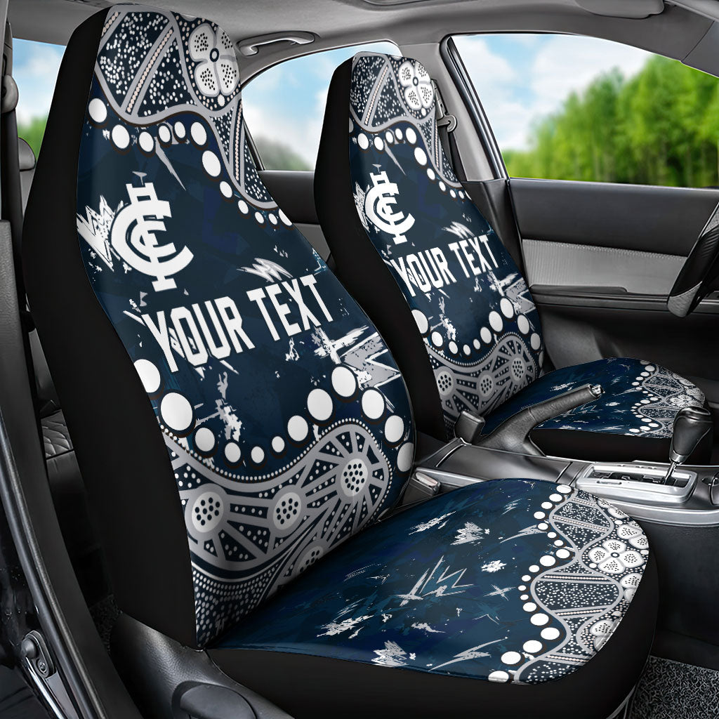 Personalized Carlton Blues Car Seat Cover Aboriginal Pattern with Graffiti Style