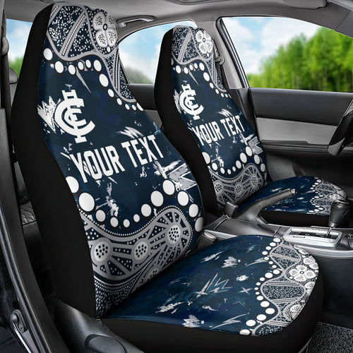 Personalized Carlton Blues Car Seat Cover Aboriginal Pattern with Graffiti Style
