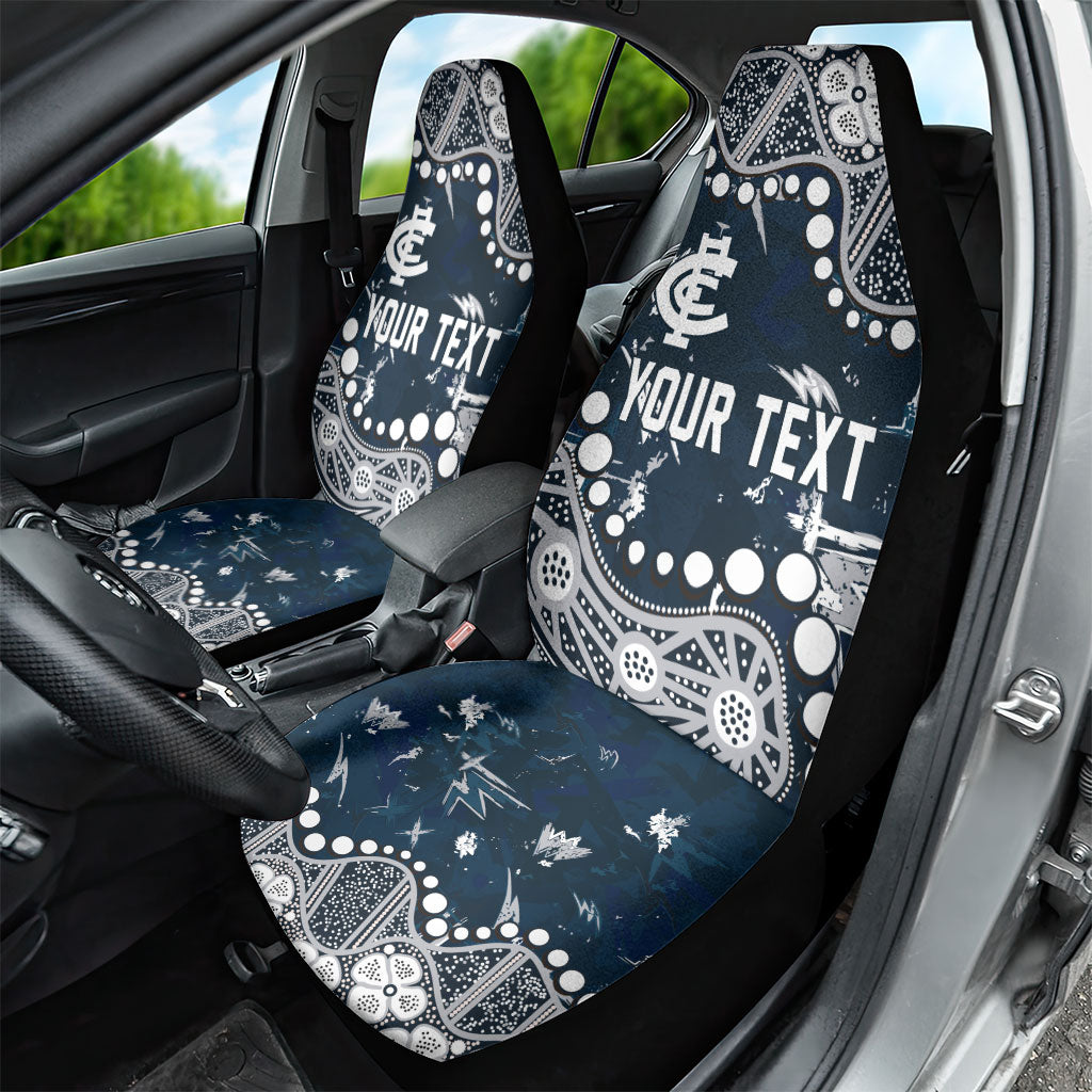 Personalized Carlton Blues Car Seat Cover Aboriginal Pattern with Graffiti Style