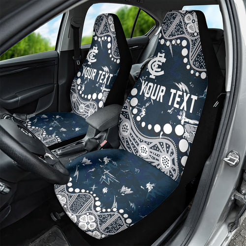 Personalized Carlton Blues Car Seat Cover Aboriginal Pattern with Graffiti Style