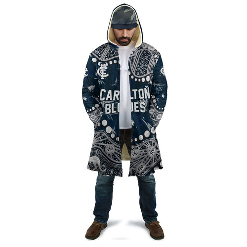 Personalized Carlton Blues Cloak Aboriginal Pattern with Graffiti Style