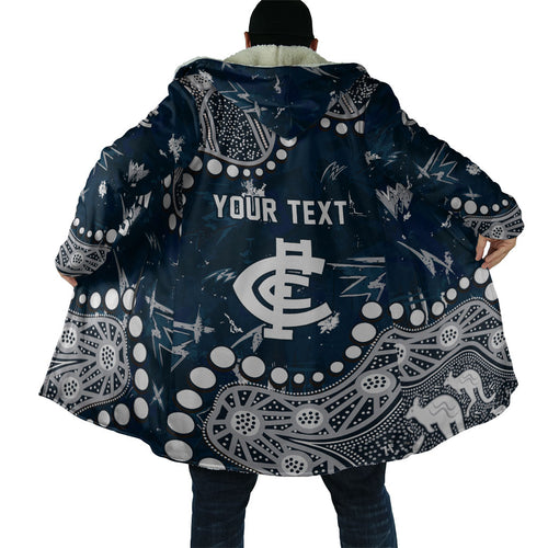 Personalized Carlton Blues Cloak Aboriginal Pattern with Graffiti Style