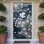 Personalized Carlton Blues Door Cover Aboriginal Pattern with Graffiti Style
