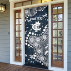 Personalized Carlton Blues Door Cover Aboriginal Pattern with Graffiti Style