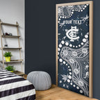 Personalized Carlton Blues Door Cover Aboriginal Pattern with Graffiti Style
