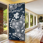 Personalized Carlton Blues Door Cover Aboriginal Pattern with Graffiti Style
