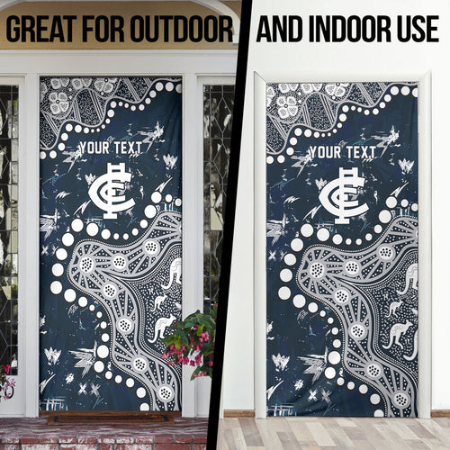 Personalized Carlton Blues Door Cover Aboriginal Pattern with Graffiti Style