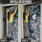 Personalized Carlton Blues Door Cover Aboriginal Pattern with Graffiti Style
