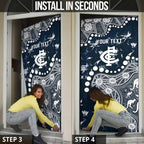 Personalized Carlton Blues Door Cover Aboriginal Pattern with Graffiti Style