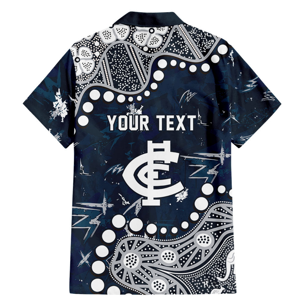 Personalized Carlton Blues Family Matching Mermaid Dress and Hawaiian Shirt Aboriginal Pattern with Graffiti Style