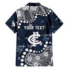 Personalized Carlton Blues Family Matching Off Shoulder Maxi Dress and Hawaiian Shirt Aboriginal Pattern with Graffiti Style