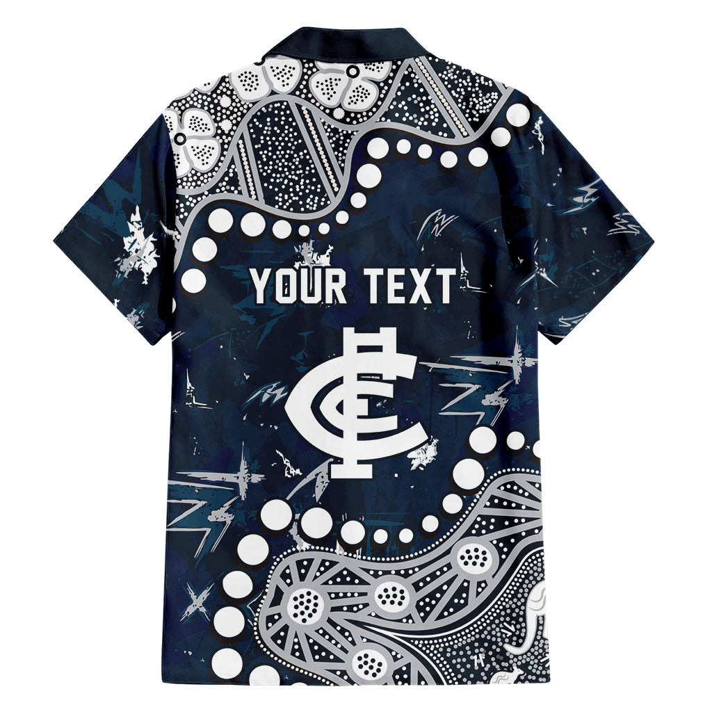 Personalized Carlton Blues Family Matching Summer Maxi Dress and Hawaiian Shirt Aboriginal Pattern with Graffiti Style