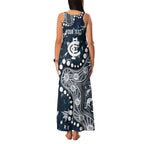Personalized Carlton Blues Family Matching Tank Maxi Dress and Hawaiian Shirt Aboriginal Pattern with Graffiti Style