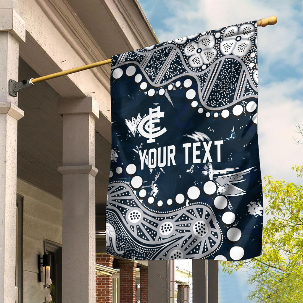 Personalized Carlton Blues Garden Flag Aboriginal Pattern with Graffiti Style