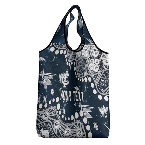 Personalized Carlton Blues Grocery Bag Aboriginal Pattern with Graffiti Style