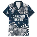 Personalized Carlton Blues Hawaiian Shirt Aboriginal Pattern with Graffiti Style