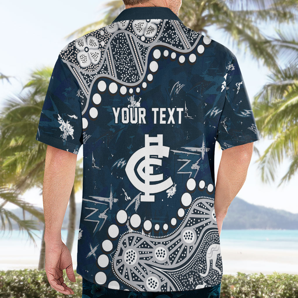Personalized Carlton Blues Hawaiian Shirt Aboriginal Pattern with Graffiti Style