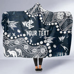 Personalized Carlton Blues Hooded Blanket Aboriginal Pattern with Graffiti Style