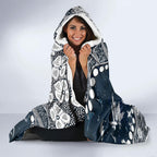 Personalized Carlton Blues Hooded Blanket Aboriginal Pattern with Graffiti Style
