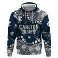 Personalized Carlton Blues Hoodie Aboriginal Pattern with Graffiti Style
