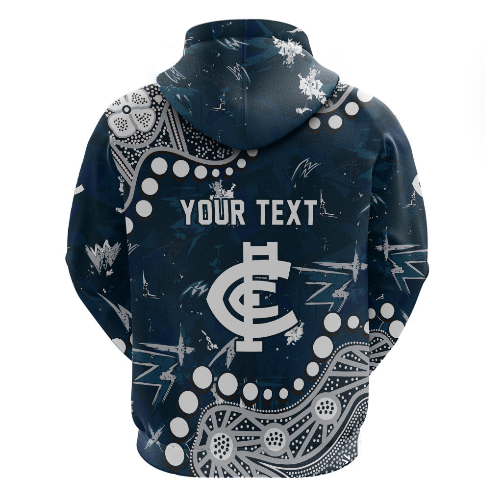 Personalized Carlton Blues Hoodie Aboriginal Pattern with Graffiti Style