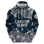 Personalized Carlton Blues Hoodie Aboriginal Pattern with Graffiti Style