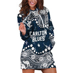 Personalized Carlton Blues Hoodie Dress Aboriginal Pattern with Graffiti Style