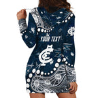 Personalized Carlton Blues Hoodie Dress Aboriginal Pattern with Graffiti Style