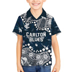 Personalized Carlton Blues Kid Hawaiian Shirt Aboriginal Pattern with Graffiti Style