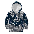 Personalized Carlton Blues Kid Hoodie Aboriginal Pattern with Graffiti Style