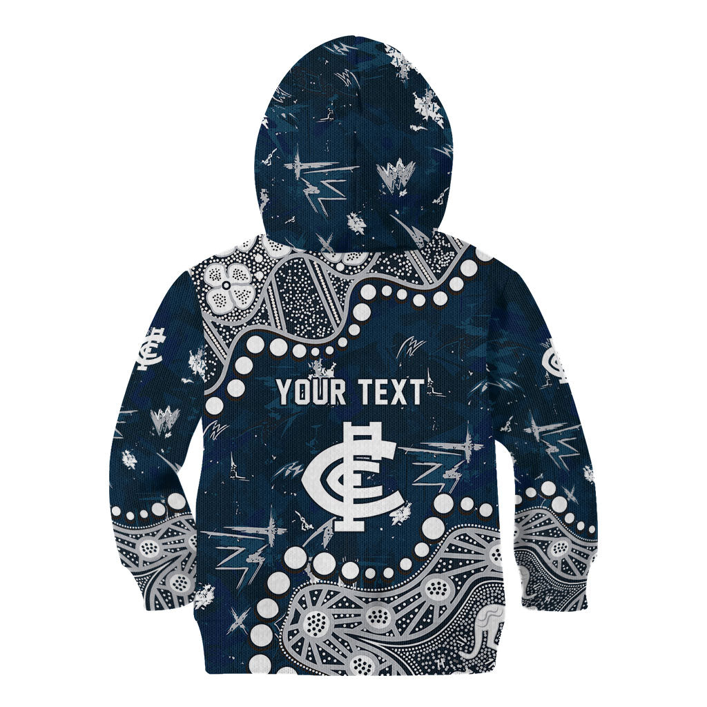 Personalized Carlton Blues Kid Hoodie Aboriginal Pattern with Graffiti Style