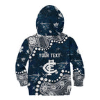 Personalized Carlton Blues Kid Hoodie Aboriginal Pattern with Graffiti Style