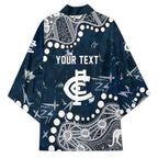 Personalized Carlton Blues Kimono Aboriginal Pattern with Graffiti Style