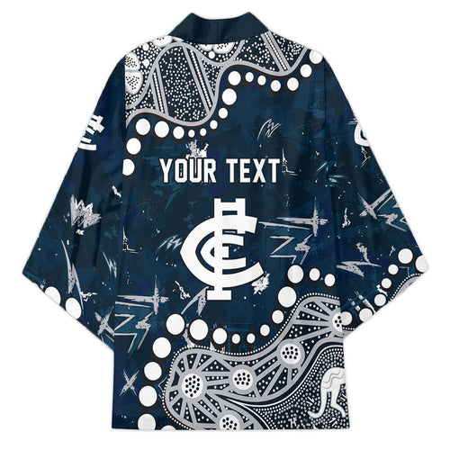 Personalized Carlton Blues Kimono Aboriginal Pattern with Graffiti Style