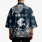 Personalized Carlton Blues Kimono Aboriginal Pattern with Graffiti Style