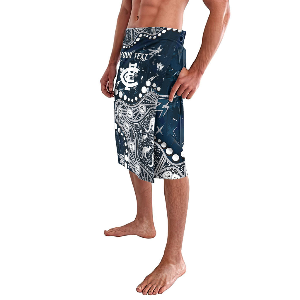 Personalized Carlton Blues Lavalava Aboriginal Pattern with Graffiti Style