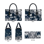Personalized Carlton Blues Leather Bag Aboriginal Pattern with Graffiti Style
