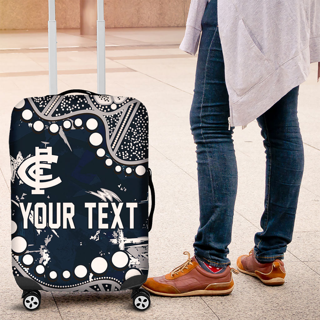 Personalized Carlton Blues Luggage Cover Aboriginal Pattern with Graffiti Style