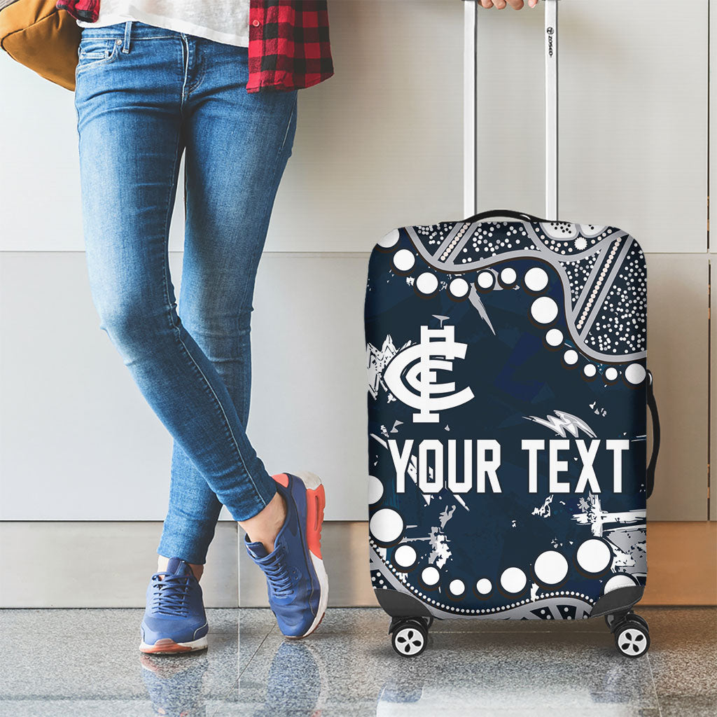 Personalized Carlton Blues Luggage Cover Aboriginal Pattern with Graffiti Style