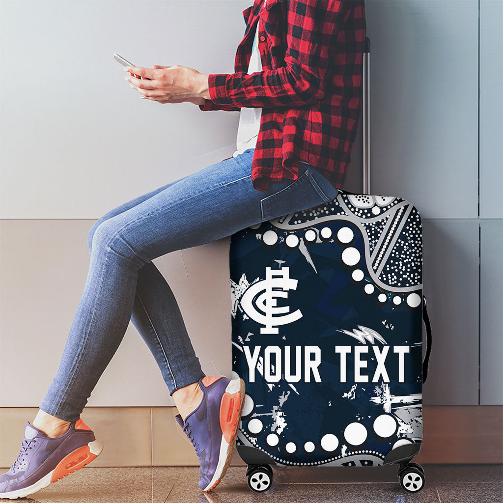 Personalized Carlton Blues Luggage Cover Aboriginal Pattern with Graffiti Style