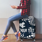Personalized Carlton Blues Luggage Cover Aboriginal Pattern with Graffiti Style