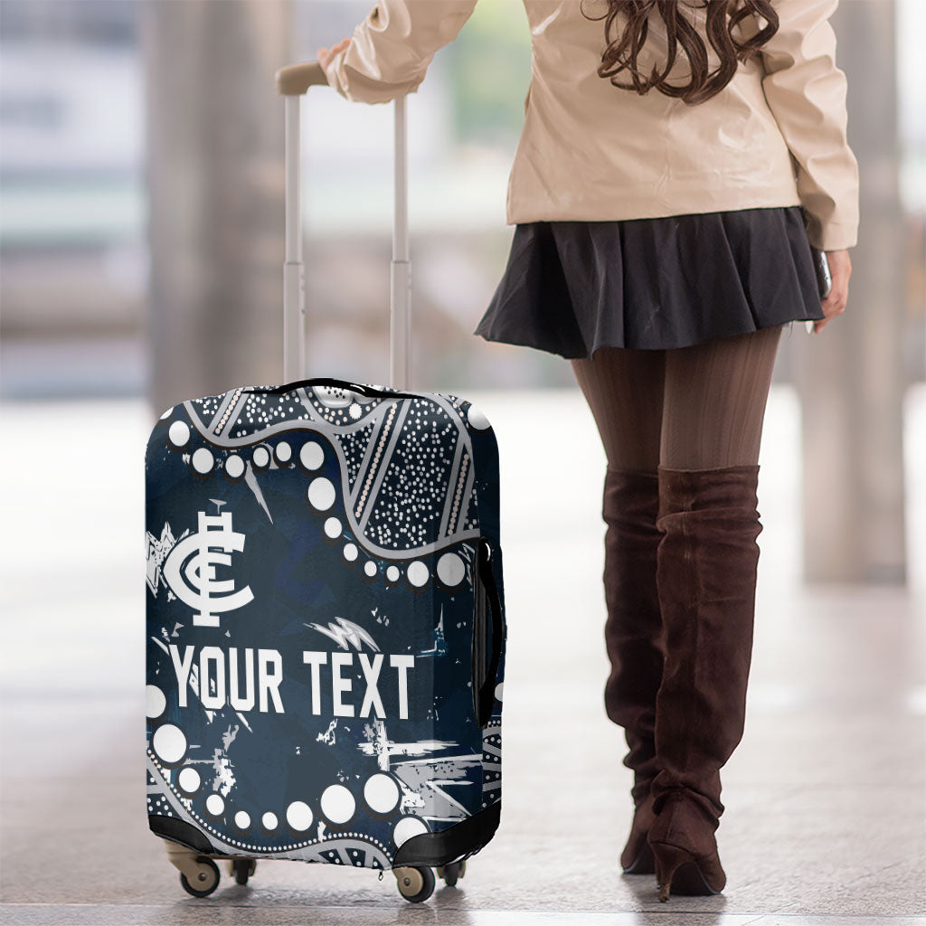 Personalized Carlton Blues Luggage Cover Aboriginal Pattern with Graffiti Style