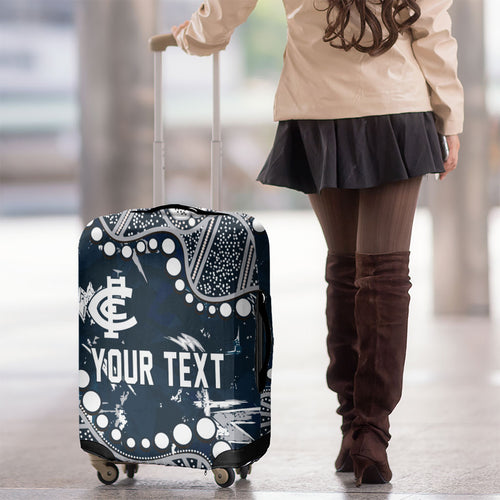 Personalized Carlton Blues Luggage Cover Aboriginal Pattern with Graffiti Style