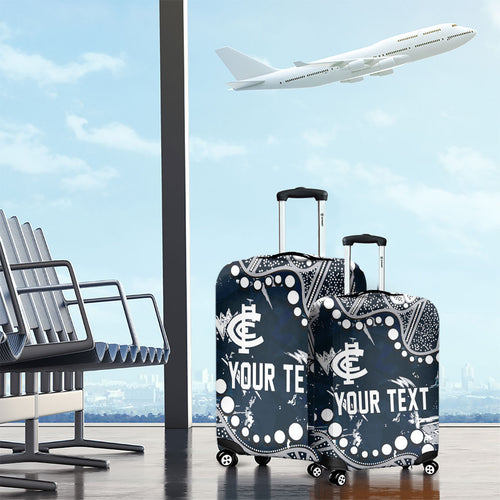 Personalized Carlton Blues Luggage Cover Aboriginal Pattern with Graffiti Style