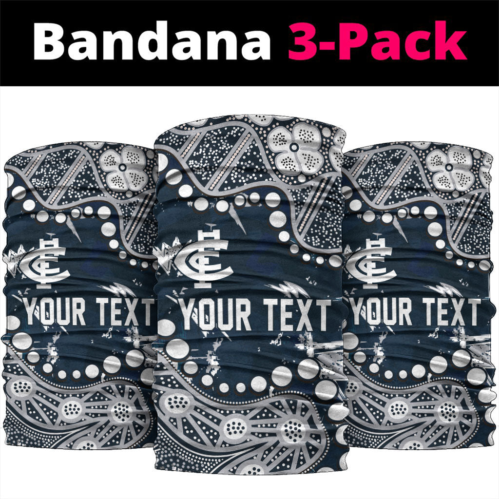 Personalized Carlton Blues Neck Gaiter Aboriginal Pattern with Graffiti Style