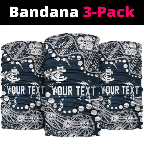 Personalized Carlton Blues Neck Gaiter Aboriginal Pattern with Graffiti Style